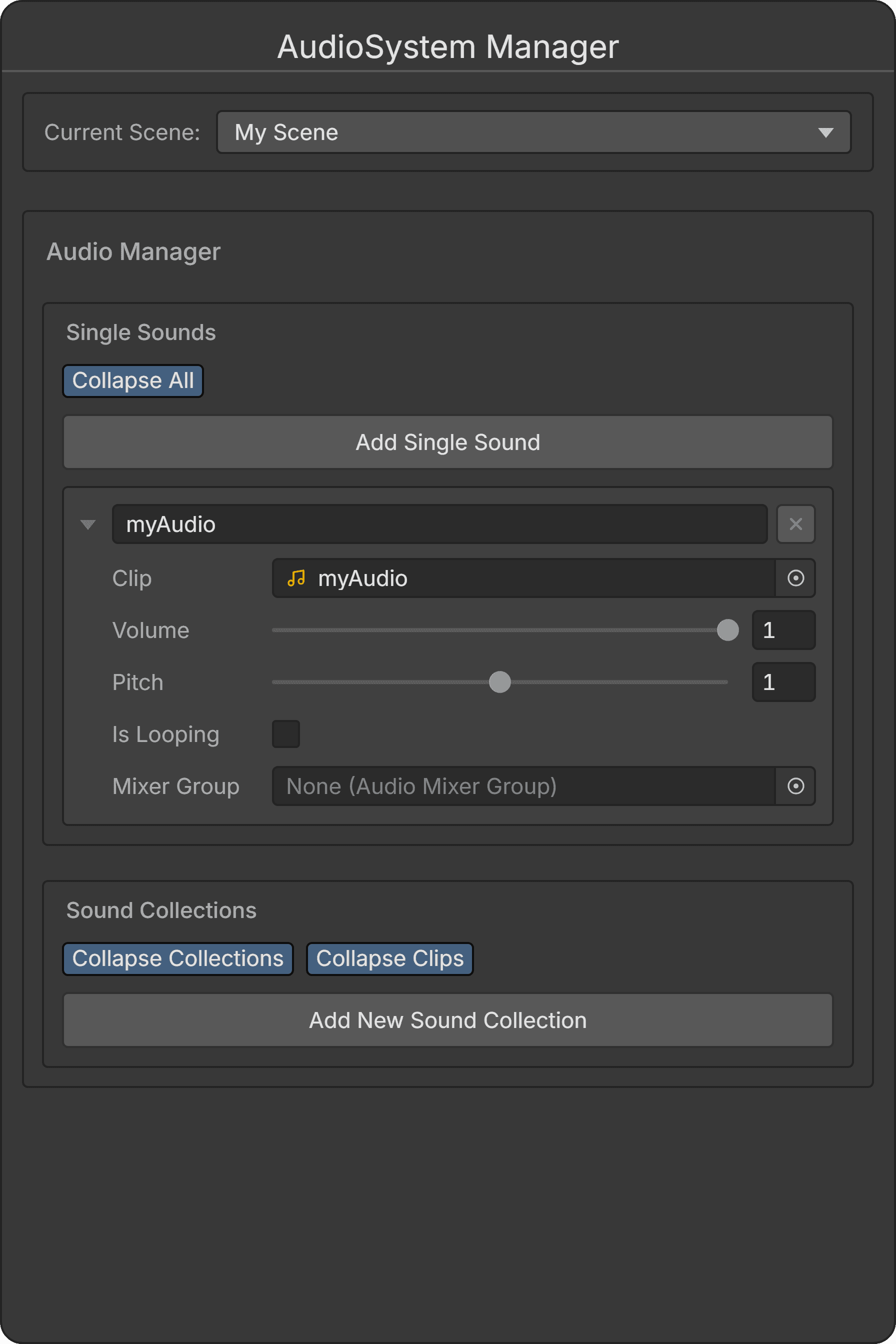Unity Audio Manager UI