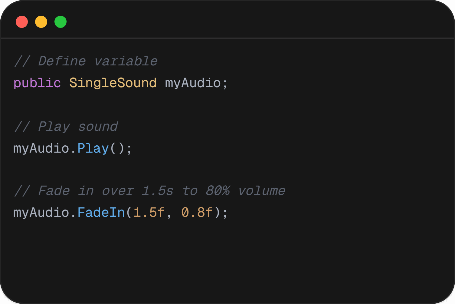 Unity Audio Manager Code
